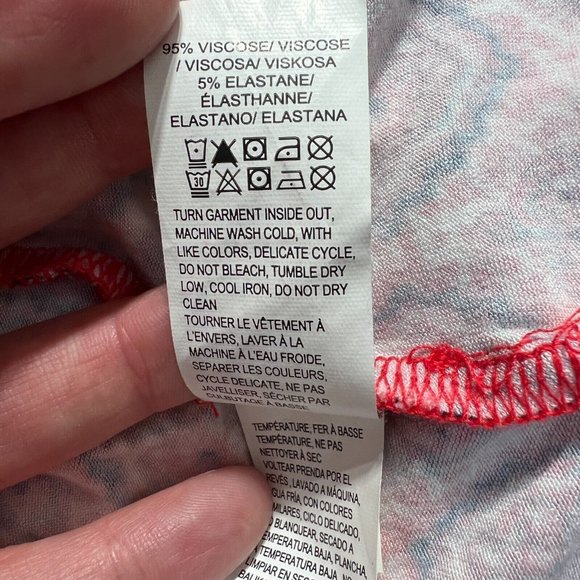 Lucky Brand Maxi Dress Small Red Geometric Boho V-Neck Side Slit Sleeveless - Picture 11 of 12